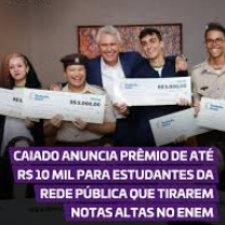 Governo de Goiás lança prêmio de até R$ 10 mil para estudantes com alto desempenho no Enem